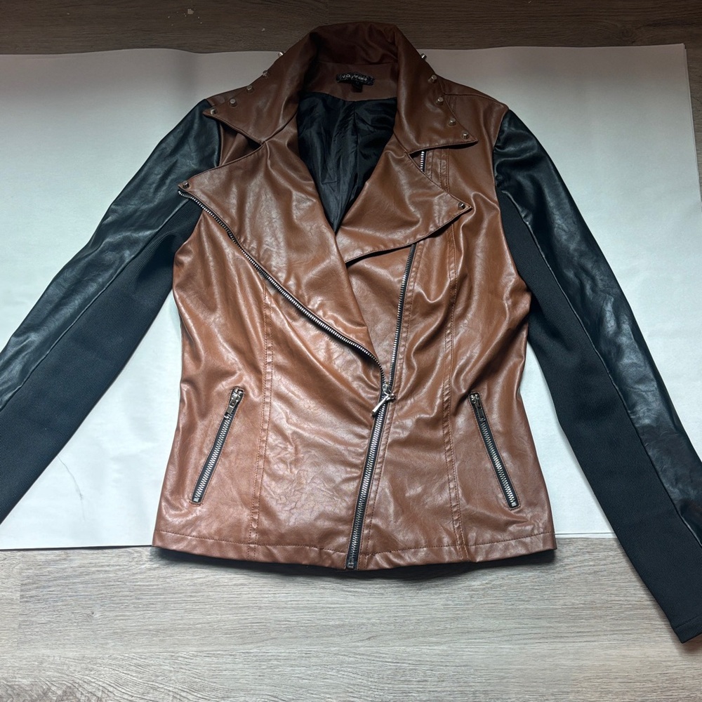 Forever 21 Two-Tone Leather Jacket